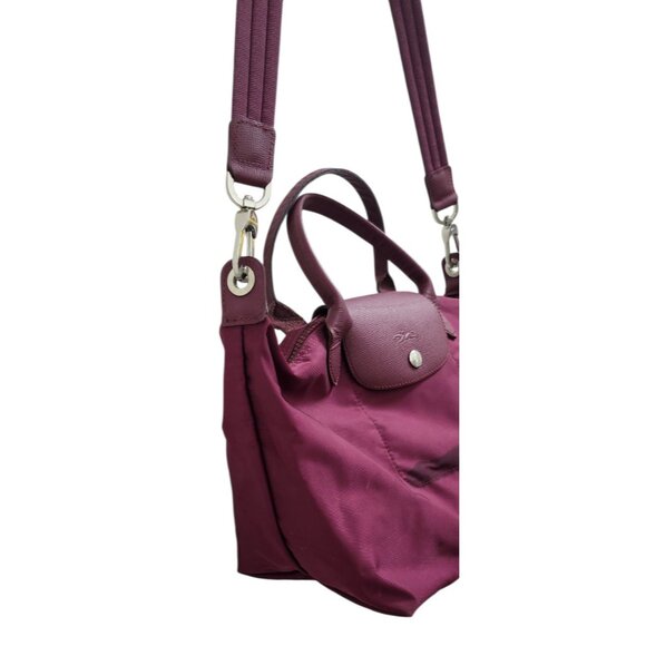 Longchamp Le Pliage Nylon Leather Burgundy S Neo Strap Shoulder Bag - Picture 7 of 16
